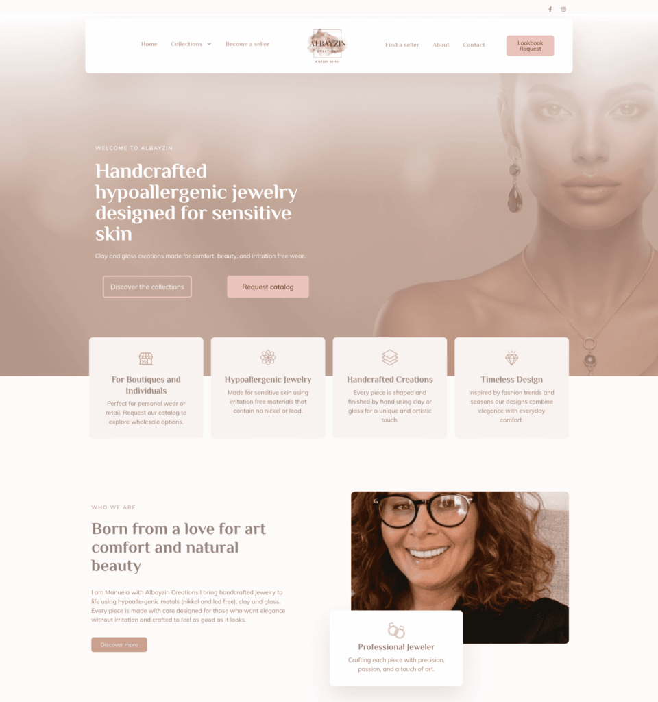Screenshot Albayzin creations homepage desktop