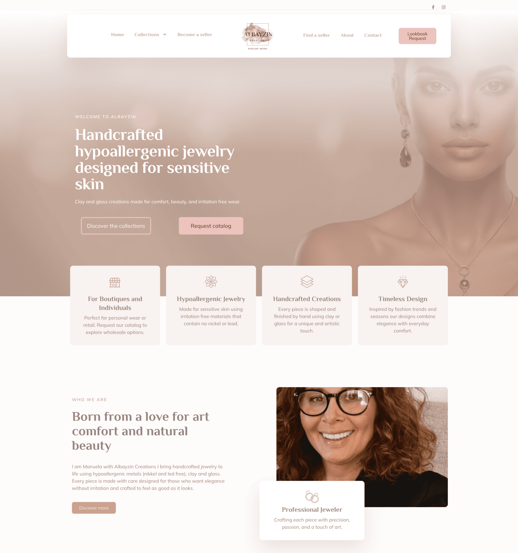 Screenshot Albayzin creations homepage desktop