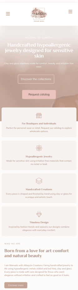 Screenshot Albayzin creations homepage Mobile