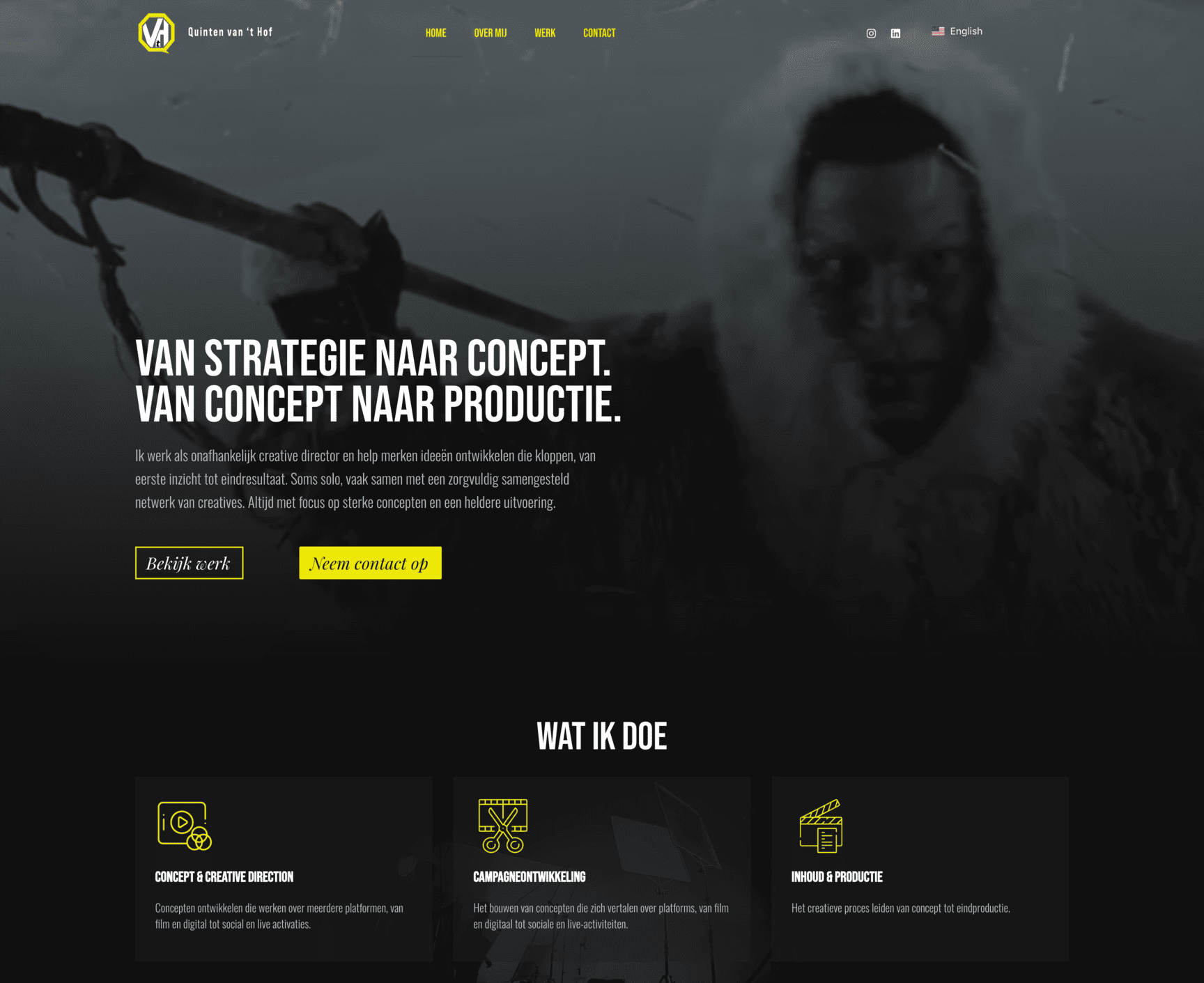 Screenshot Quintenvanthof.nl homepage desktop
